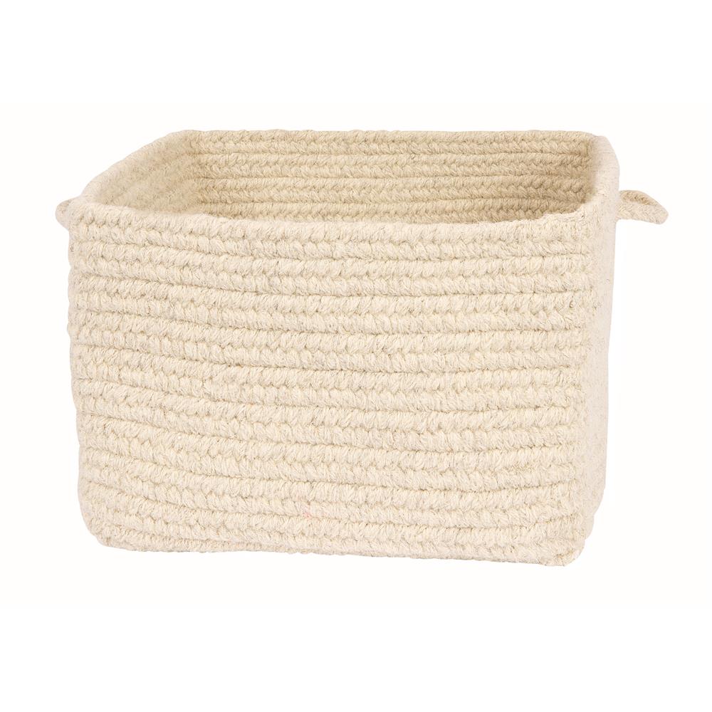 Colonial Mills DB30A012X008S Chunky Natural Wool Square Basket - Natural 12"x8"